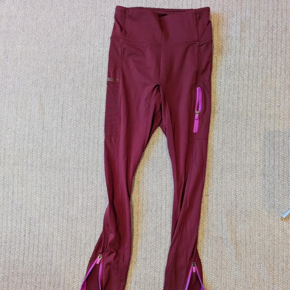 Motion365 by Fabletics Burgandy Ankle Leggings Athleisure Fitness Gymcore